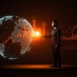 Ejecutivo fintech en India supervisando la expansión global y la IPO de Pine Labs con valorización y crecimiento financiero.