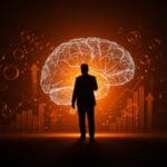 Jerome Powell destacando la inversión en inteligencia artificial como sólida y sostenible, en contraste con la burbuja dotcom.