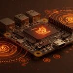 Raspberry Pi con elementos visuales de precisión NTP y gestión térmica automatizada en entornos Linux para optimización tecnológica.