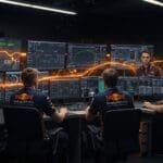 Equipo de Red Bull Racing colaborando en workflows optimizados con ciencia de datos para potenciar su cultura organizacional y agilidad.