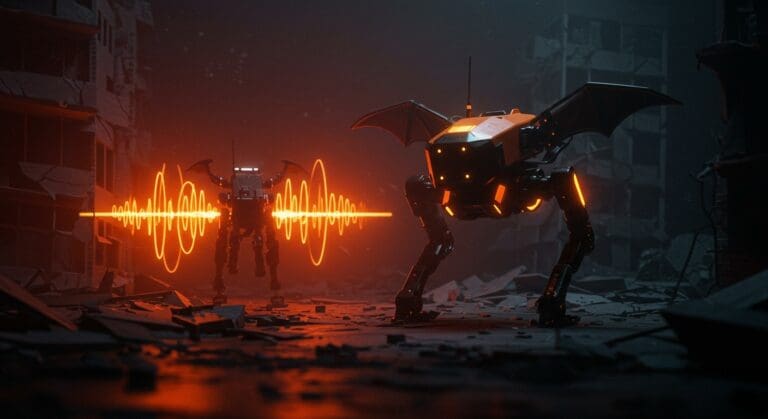 Robot inspirado en murciélagos usando ultrasonido para búsqueda y rescate, tecnología innovadora en robótica.