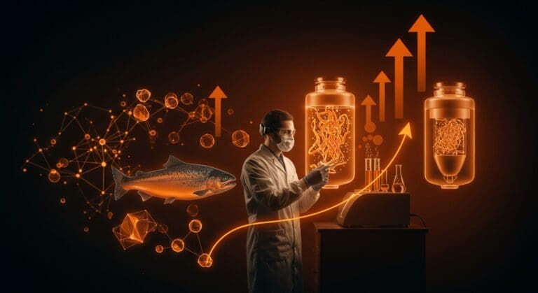 Startup chilena ByBug utilizando biotecnología innovadora para transformar residuos en proteínas terapéuticas en la salmonicultura con impacto internacional.