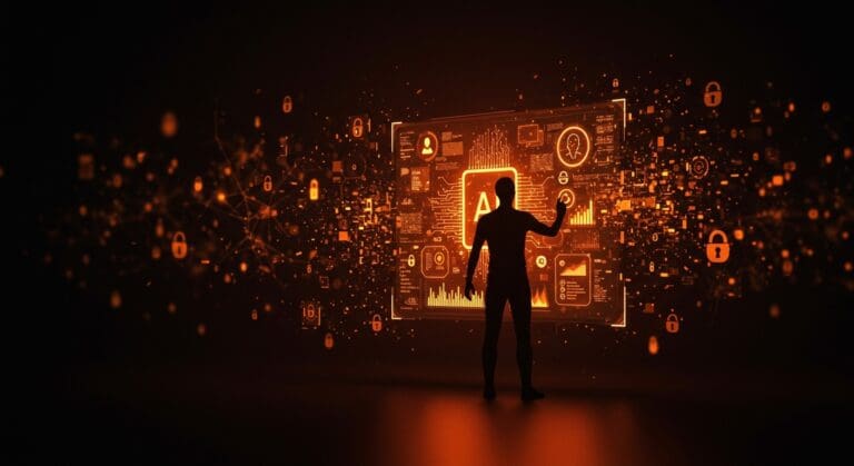 Imagen conceptual mostrando la desactivación de inteligencia artificial para proteger la privacidad digital y controlar la automatización.