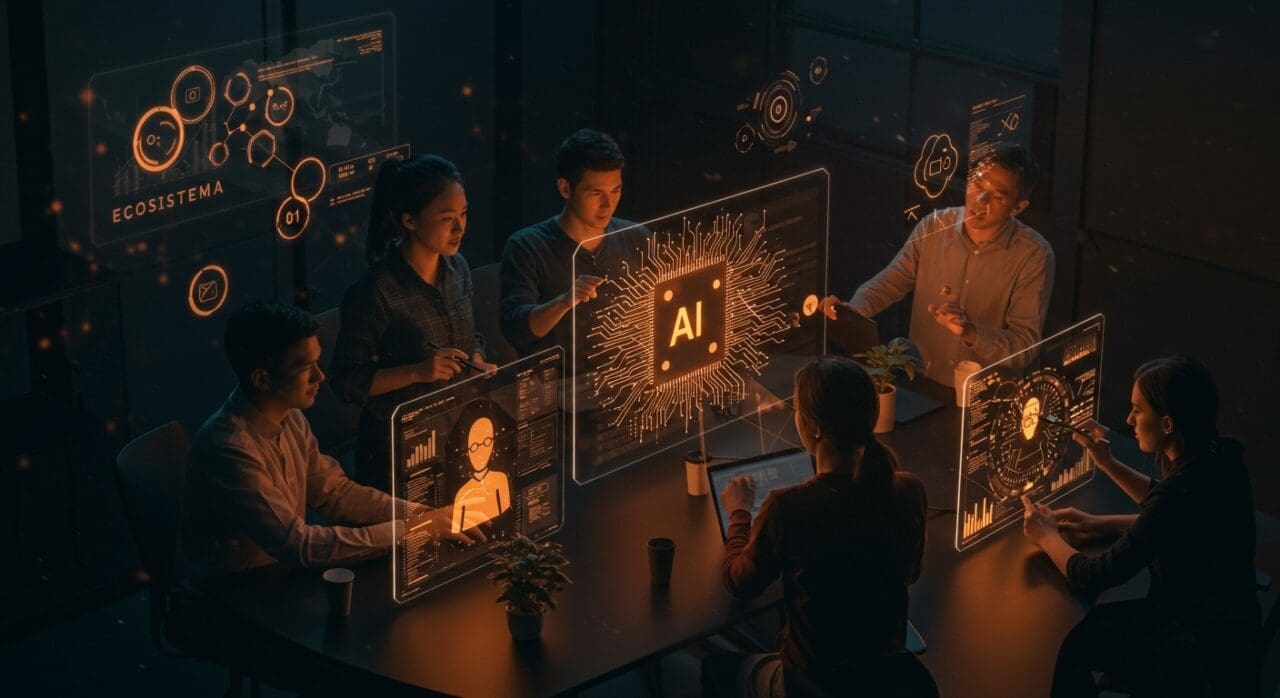 Fundadores de startups creando agentes IA no-code y automatizando tareas complejas usando SwarmZero, tecnología de IA para startups.