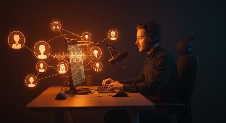 Podcaster utilizando nuevas funciones de Threads para fortalecer comunidades digitales y mejorar el engagement en plataformas sociales.