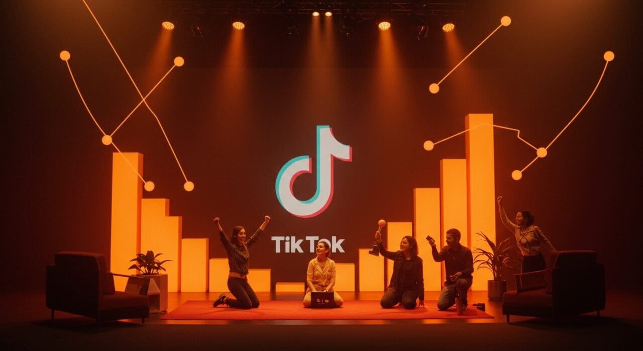 Evento de premiación de TikTok en EE.UU. destacando creadores de contenido y tendencias digitales en el ecosistema startup.