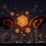 Visualización de tokenización de activos reales en LATAM con blockchain y fintech, mostrando intercambios digitales para inversiones cripto.