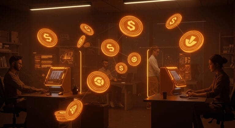 Recepción de tokens de utilidad y stablecoins como salarios en startups fintech innovadoras conectadas por redes Web3.