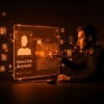 Perfil de usuario en X con función About this account para founders en marketing digital, mostrando transparencia y reputación en redes sociales.