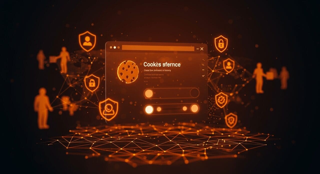 Interfaz de navegador mostrando preferencias de cookies para garantizar privacidad y regulación digital en Europa.