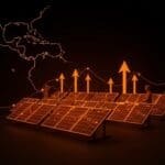 Minigranjas solares iluminadas en Latinoamérica representando financiamiento cleantech y expansión de startups de energía solar.