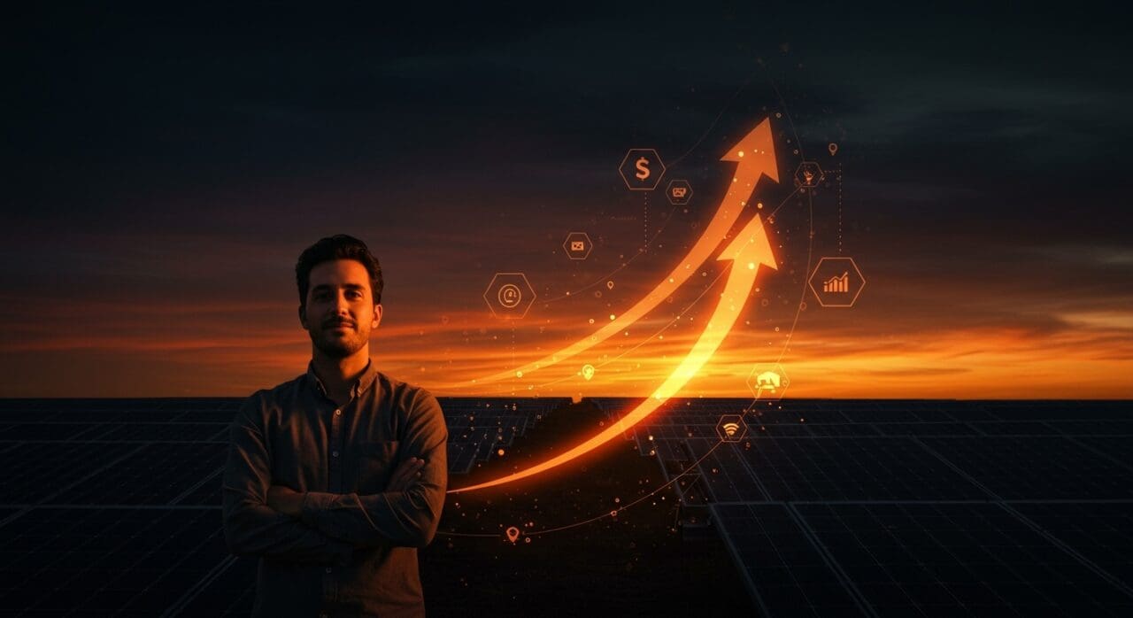 Emprendedor uruguayo liderando la adopción de energía solar en América Latina con inversión y tecnología startup.