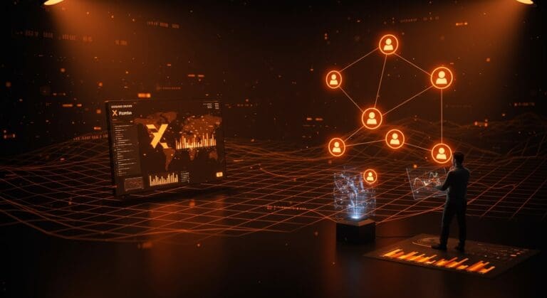 Análisis visual de la función de X sobre cuentas extranjeras y desinformación en redes sociales para startups tecnológicas en EE.UU.