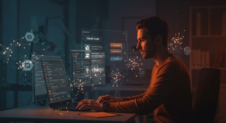 Profesional usando recetas de Claude Code para automatización e IA aplicada que aumentan la productividad en startups.