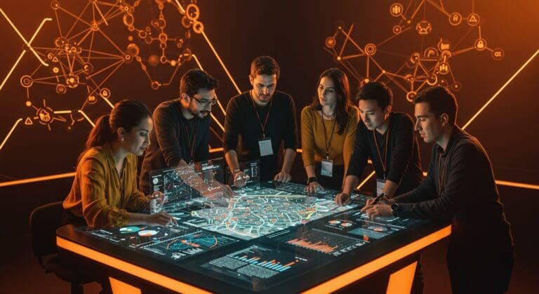 Colaboración de startups e innovación pública en Santiago Futuro impulsando tecnología y desarrollo sostenible en municipalidades.