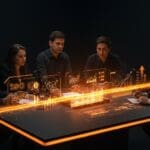 Líderes tech y emprendedores chilenos discutiendo agenda de digitalización e innovación para startups y pymes.