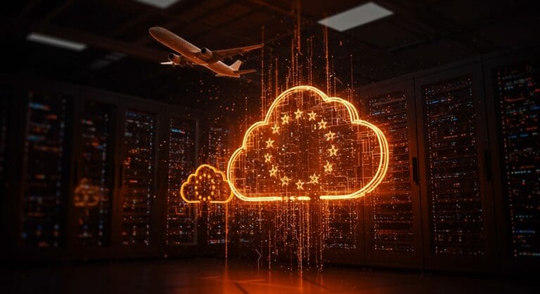 Migración de aplicaciones críticas de Airbus a cloud soberano europeo con infraestructura TI avanzada y soberanía digital.