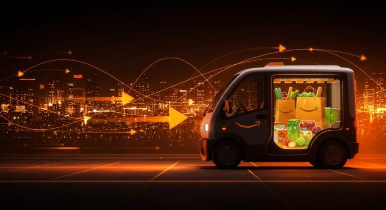 Entrega de productos perecederos Amazon mismo día destacando innovación en retail tech y logística ecommerce en EE.UU.