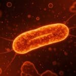 Imagen detallada de la ameba termófila Incendiamoeba cascadensis destacando su adaptación térmica y su impacto en la biotecnología.