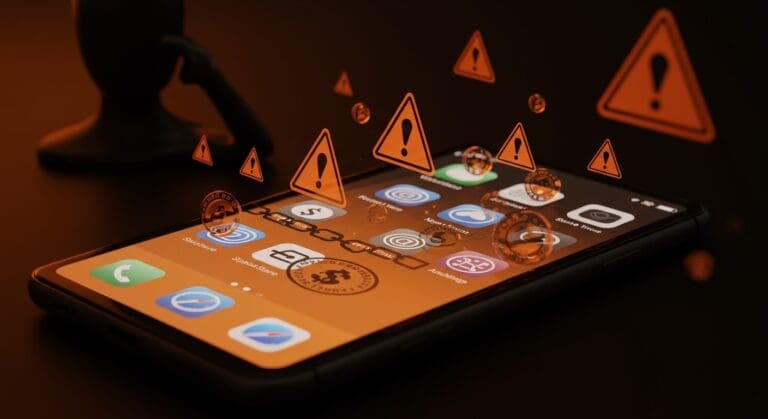 Imagen conceptual sobre riesgos regulatorios y sanciones en App Store de Apple afectando startups tecnológicas.