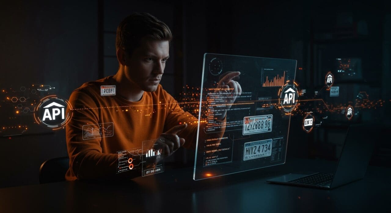 Automatización con TypeScript accediendo a placas personalizadas raras mediante APIs públicas y scraping en un entorno tecnológico destacado.