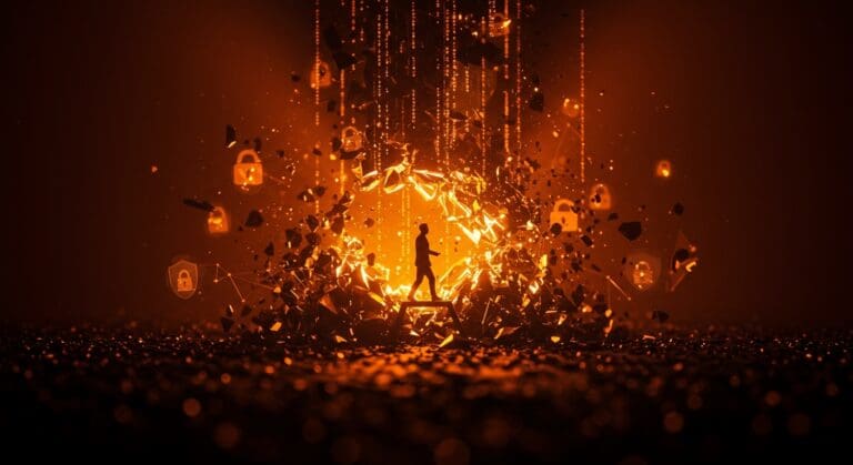 Ilustración de brecha de datos y renuncia de CEO en Coupang, reflejando lecciones de ciberseguridad para startups LATAM en retailtech.