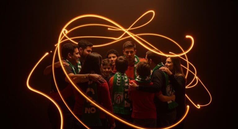 Campaña navideña de Atlético Nacional mostrando unión y familia a través del deporte y comunidades sólidas.