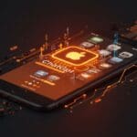 ChatGPT liderando descargas globales en Apple App Store 2025 con metáforas visuales de crecimiento y tecnología IA.