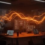 Integración de Claude Code con Slack mostrando automatización y colaboración con inteligencia artificial en un entorno tecnológico avanzado.