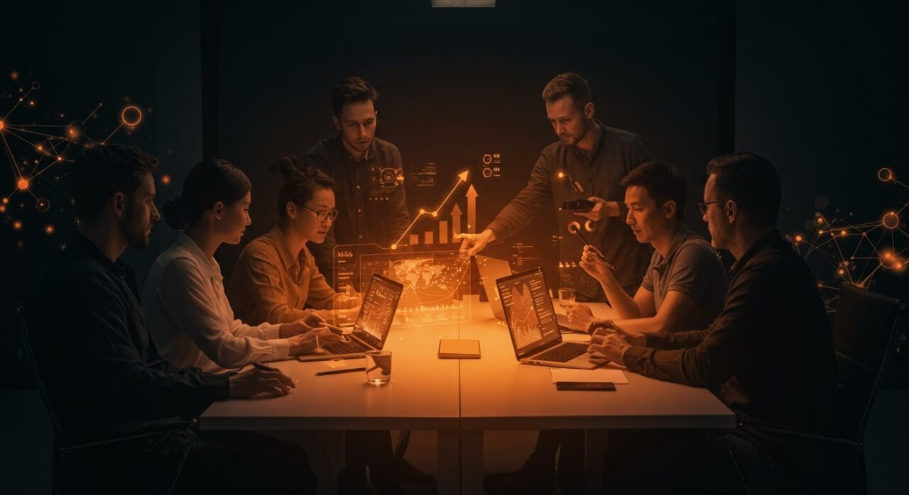 Gestión optimizada de reuniones en startups tech con productividad y directrices del New York Times en ambiente colaborativo.