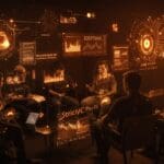 Networking de founders LATAM en StrictlyVC Palo Alto 2025 rodeados de tecnologías deep tech y tendencias tecnológicas.