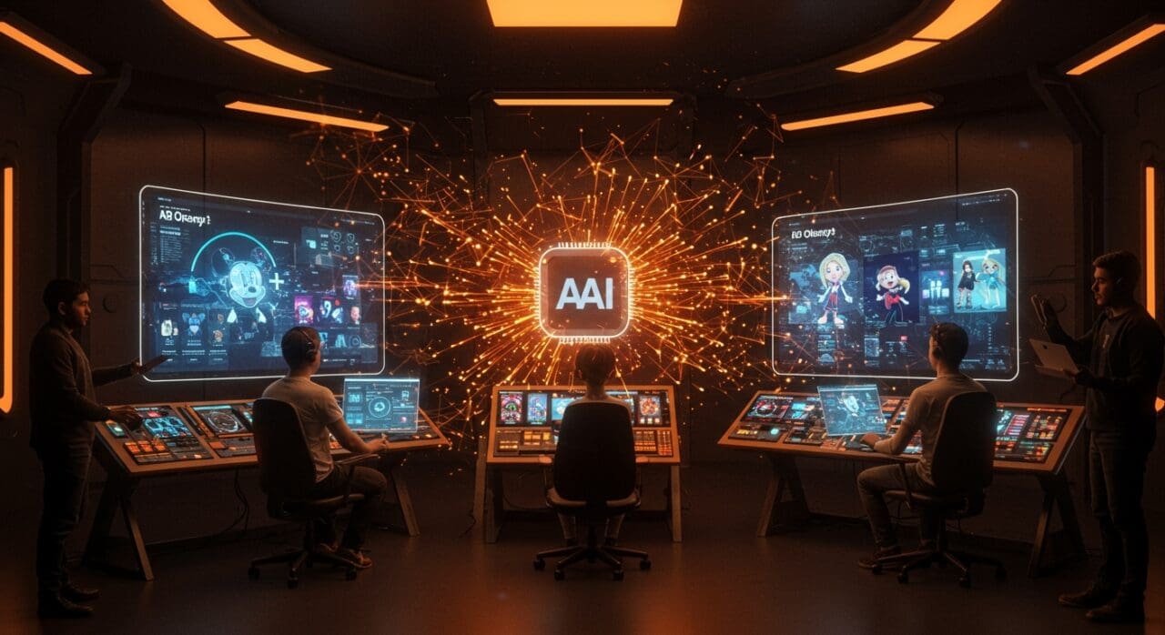 Uso de IA generativa con Sora en Disney+ mostrando integración tecnológica entre Disney y OpenAI para startups tech.