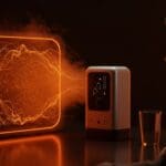 Dispositivo ultrasónico del MIT extrayendo agua potable del aire, representando innovación tecnológica y tecnología sostenible para startups.