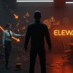 Emprendedores chilenos denunciando estafa millonaria de la startup Elevva con elementos visuales de vaciamiento patrimonial y riesgo en negociación.