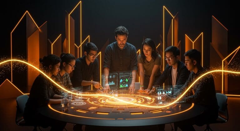 Fundadores de tecnologías limpias colaborando en innovación y financiación para energías limpias en LATAM, representando retos y oportunidades en cleantech.