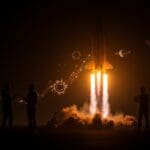 Inversión en startup de hardware espacial EtherealX con cohetes reutilizables, simbolizando financiamiento deep-tech y tecnología espacial en LATAM.