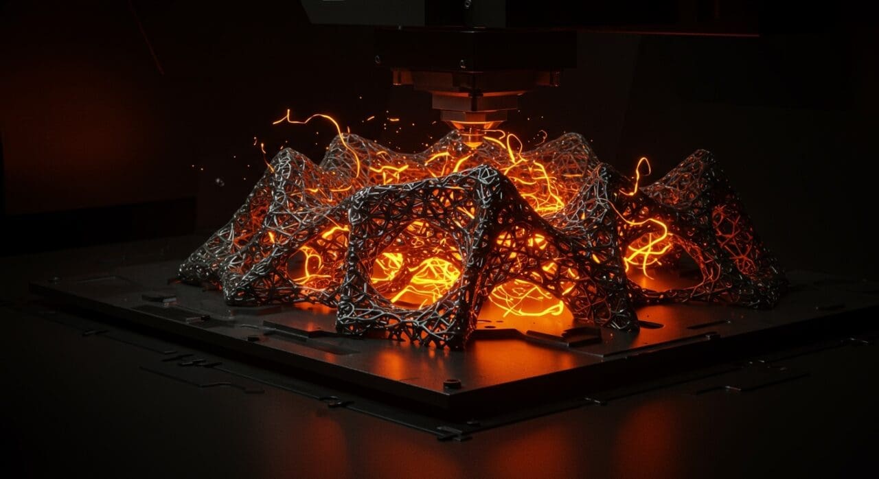 Fabricación aditiva metálica innovadora con estructuras porosas y metamateriales de alto rendimiento aplicada por AM3L en industria avanzada.