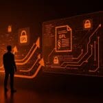 Startup tecnológica frente a pantalla digital con código GPL y símbolos legales, representando el fallo clave que fortalece licencias open source en LATAM.