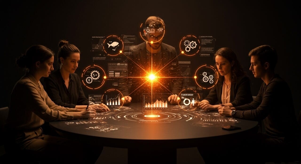 Startup founders colaborando en proyectos de biotecnología, automatización y salud mental durante la 25ª ronda de inversión de FIDBAN en Cantabria.