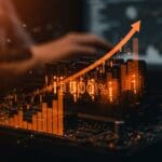 Módulos de memoria DDR5 con visualización de aumento de precios y análisis de impacto en startups tecnológicas.