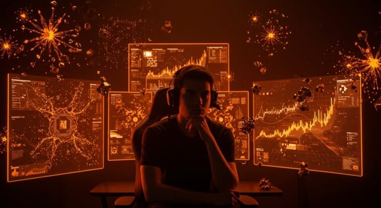 Gamer analizando la inteligencia artificial generativa en videojuegos, reflejando tendencias y percepciones en el mercado gaming.