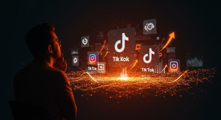 Fundador de startup explorando alternativas a Google Ads como TikTok e Instagram para el crecimiento en marketing digital.