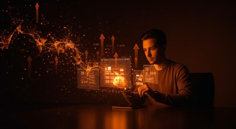 Founder tecnológico utilizando Google Disco con IA Gemini para transformar pestañas en aplicaciones web y potenciar la automatización.