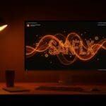 Tipografía variable Google Sans Flex en diseño UI accesible para startups en paleta ecosistema startup naranja y negro.