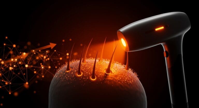 Dispositivo médico doméstico innovador de Hair Up Laser para tratamiento de la alopecia con tecnología healthtech y financiación startup.