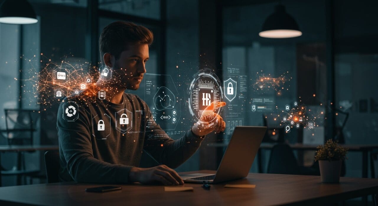 Founder integrando agentes de IA en SaaS con Ruby on Rails asegurando seguridad y automatización.