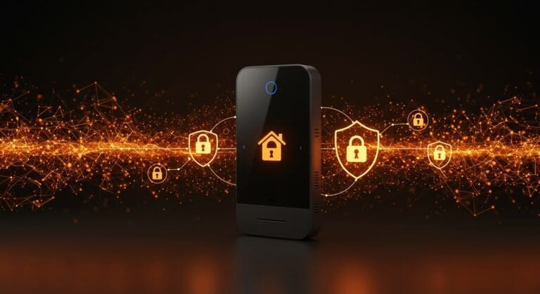 Dispositivo IoT Kohler Dekoda ilustrando cifrado extremo a extremo y privacidad en IA dentro del ecosistema tecnológico.