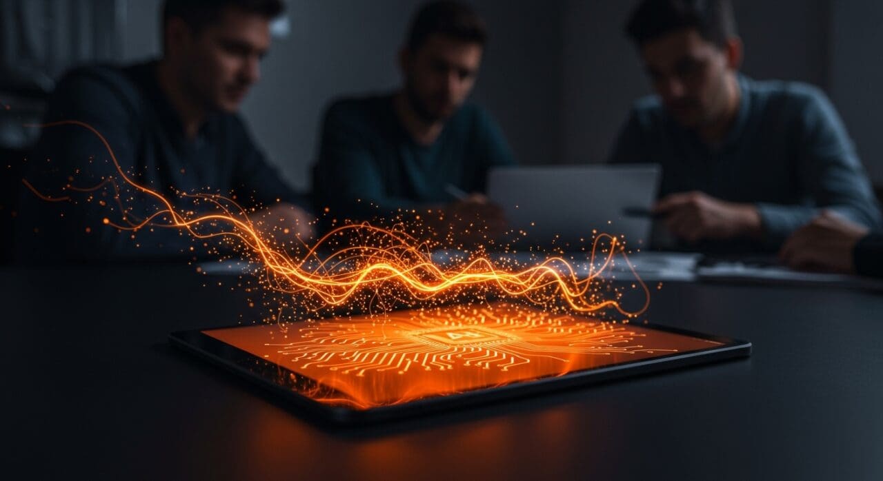 iPad Pro M5 con aceleración neural local mostrando velocidad en desarrollo de apps IA para startups tecnológicas.