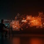 Desarrollo moderno en Java para aplicaciones web en navegador tras el fin de los applets, mostrando transformación tecnológica y frameworks modernos.