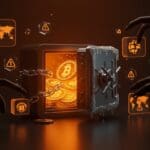 Imagen conceptual de stablecoins congeladas por sanciones, mostrando impacto de JPMorgan en fintech y startups cripto en LATAM.